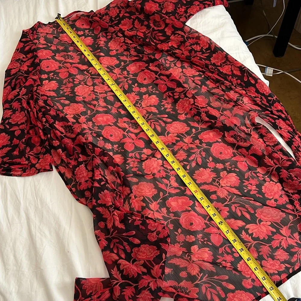Lucky Brand Floral Duster Kimono - Black and Red - Picture 8 of 8